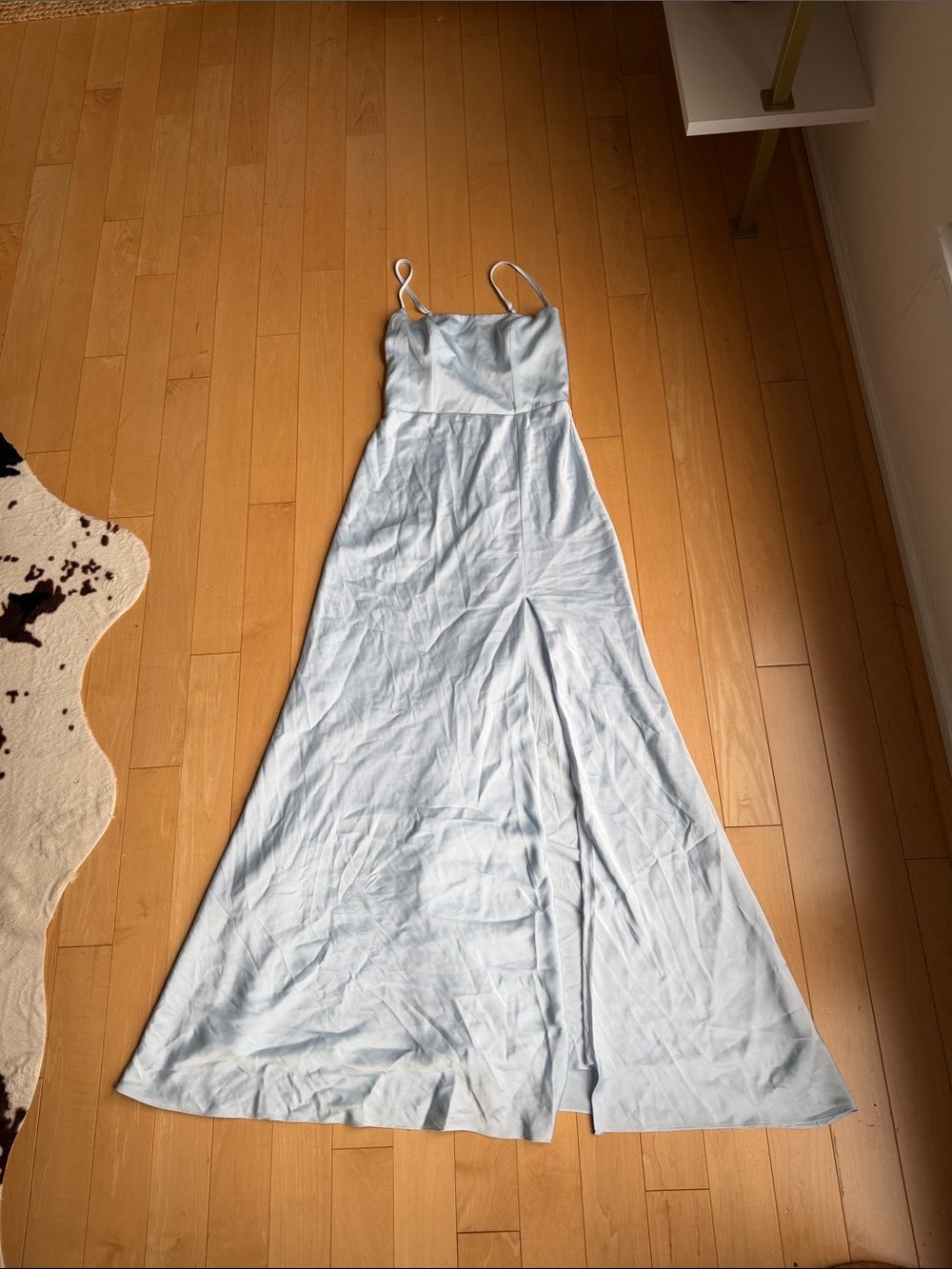 Birdy Grey Light Blue Spaghetti Strap Maxi Gown